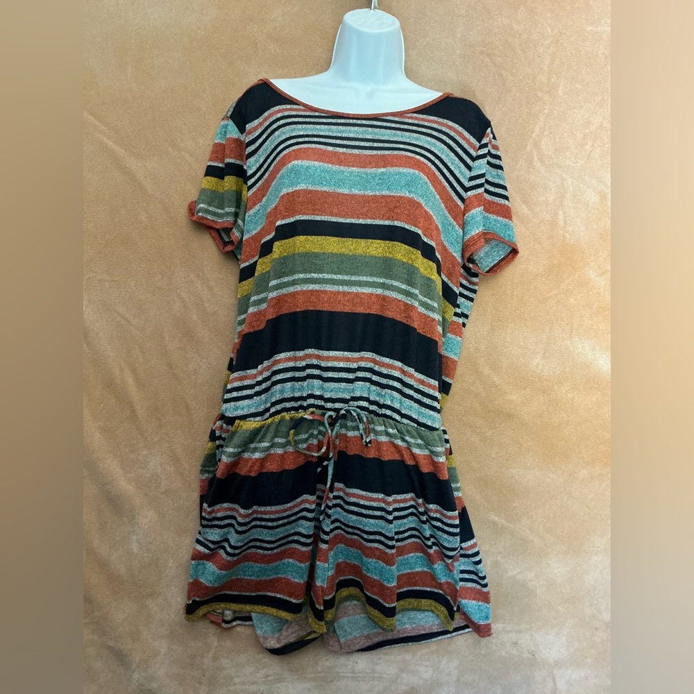 EGS Striped Multicolor‎ Short Sleeve romper shorts
